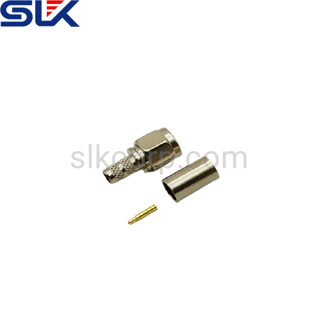 SMA插头直形压接连接器，用于PTL-LMR195电缆50欧姆5MAM11S-A415