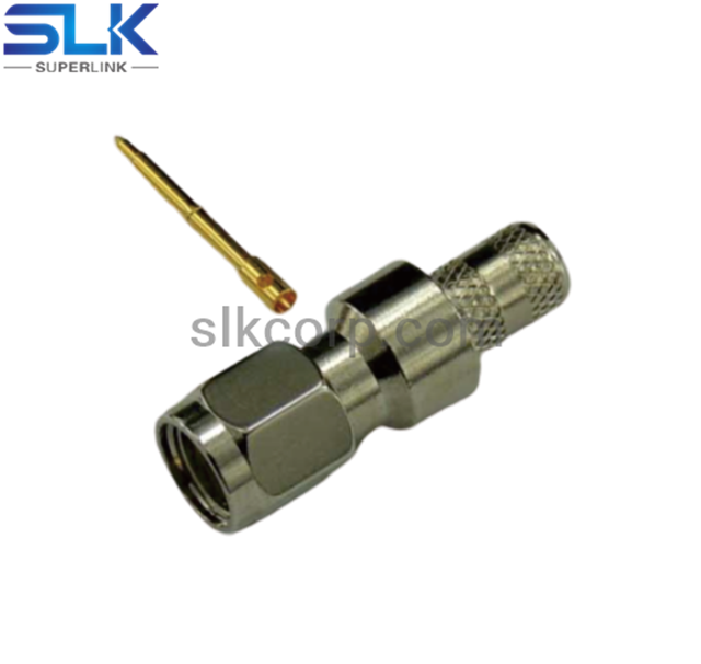 SMA公头直形压接连接器，用于LMR-240电缆50欧姆5MAM11S-A46-025