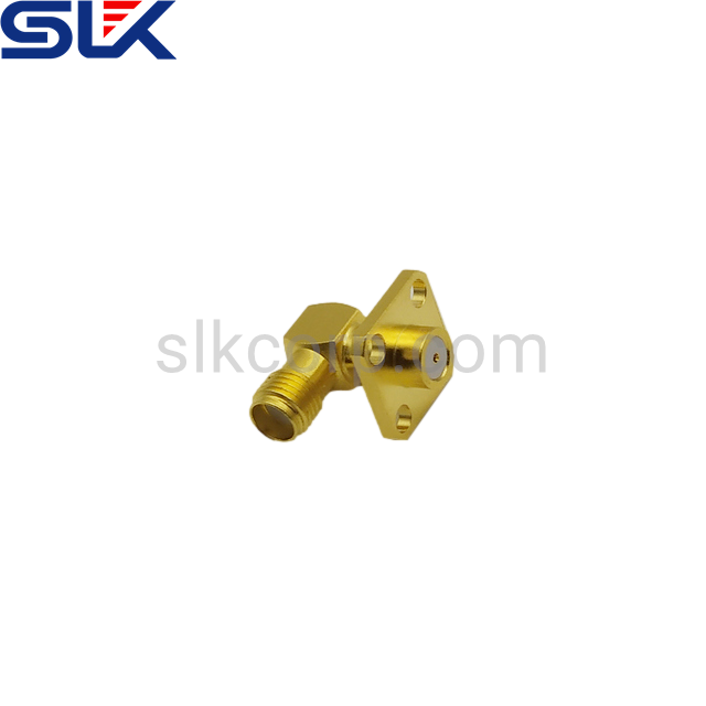 SMA母头弯形连接器4孔法兰50欧姆5MAF84R-H41-001