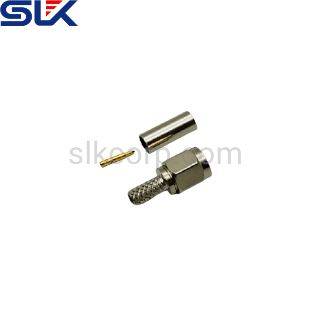 SMA插头直形压接连接器，用于RTK044-HT电缆50欧姆5MAM11S-A632